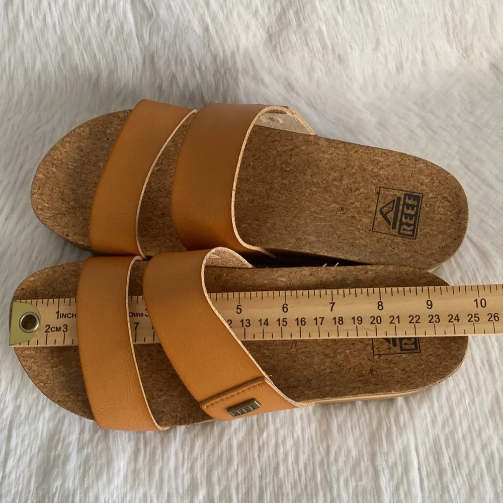 REEF Vista Higher Two Strap Slide Tan Sandals - Picture 8 of 11
